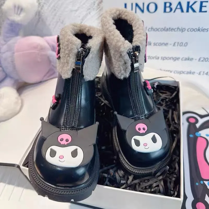 Kawaii Sanrio Kuromi Anime Y2k Fashion Soft Shoes Cute Cartoon Sweet Board Boots Sneakers Lovely Christmas Gifts for Girls