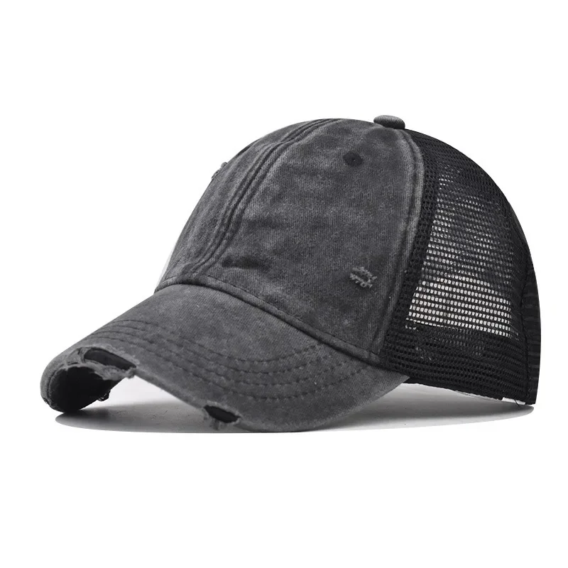 2026Washed Cotton Mesh Breathable Baseball Cap Made Old Ripped Light Board Caps Men and Women Tide Spring and Summer Vintage Hat