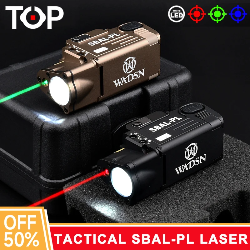 WADSN Airsoft SBAL-PL Tactical Laser Pointer Red Blue Green Dot Sight Aiming Laser White LED Lamp Poistol Hunting Weapon Light