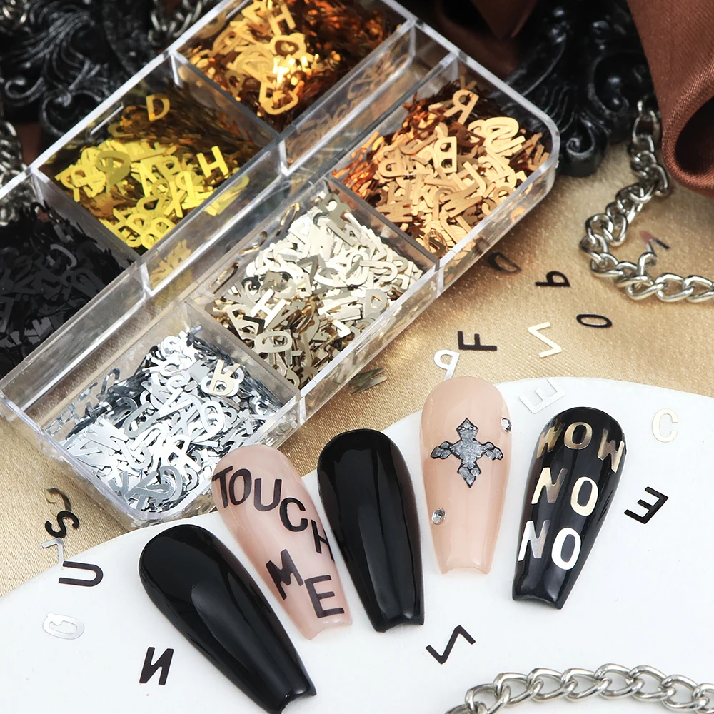 Alphabet Resin Sequins Epoxy Resin Mold Filling Metallic Color English Letters Flakes Autumn Decoration Crafts Making DIY Gifts - Image 5