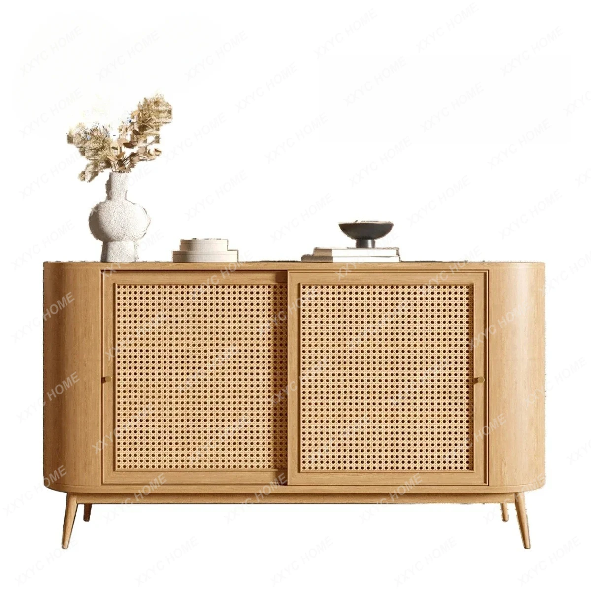 X-S Japanese-style Wabi-sabi Wind Rattan Dining Side Cabinet Household Living Room Simple Wall Decorative Cabinet HG