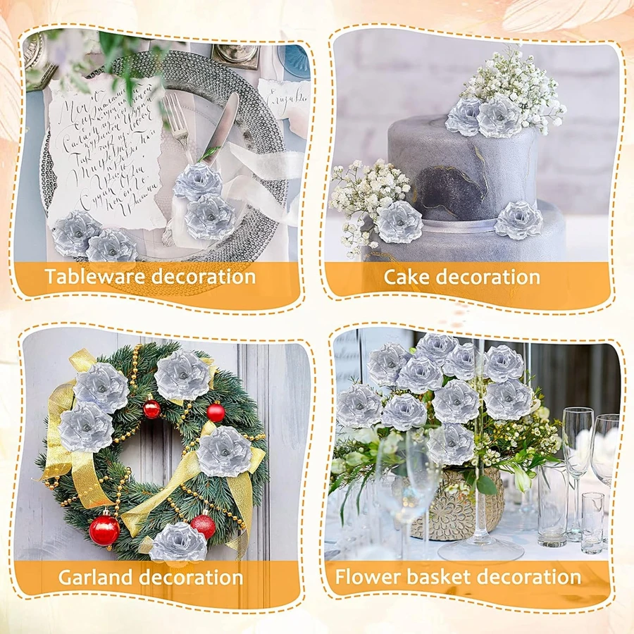 Künstliche Rosenblumen für Hochzeit, Heimdekoration, Festivals, Braut, Garten, Hof, Blumenkopf, DIY-Kopfschmuck, Geschenk, Bonbonbox – Detail 4
