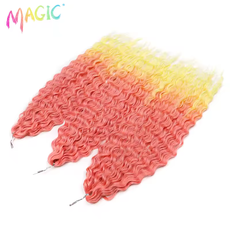 Magic Ariel Curl Hair Water Wave Twist Crochet Hair Synthetic Braid Hair Ombre Blonde 22 Inch Deep Wave Braiding Hair Extension - Image 80