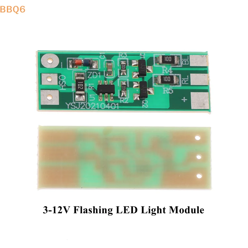 1PCS 3-12V LED Flashing Light Module Red And Blue Two-color Pair for Car Model Electric Vehicle Safety Lighting