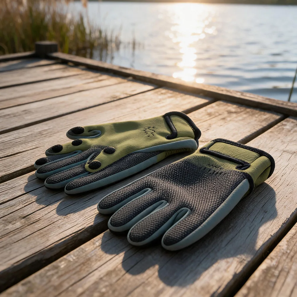 Windproof Winter Fingerless Fishing Gloves Warm Lining Non-Slip For Neoprene Gloves For Winter Outdoor Fishing & Camping