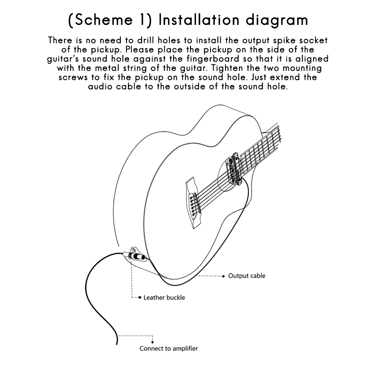 Captador de guitarra duplo x0, pré-amplificador, captador de boca com controle de volume e tom para instrumento musical de guitarra acústica, e