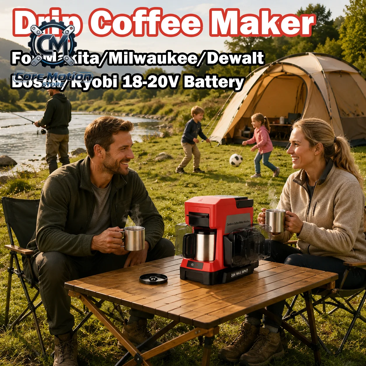 4 in 1 Multi-Functional Drip Coffee Maker with USB/TYPE-C Fast Charging Port For /Milwaukee Grinder Cup