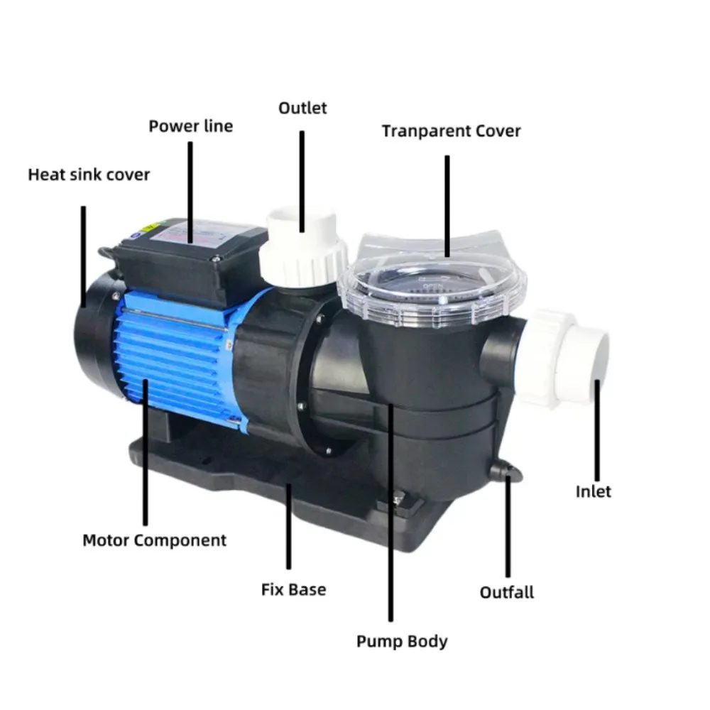 110V 220V 380V 50Hz 60Hz 0.25hp-3hp electric swimming pool circulating water pump