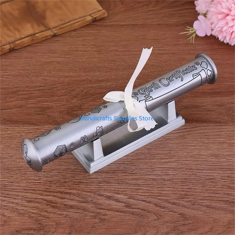 

R1WA European Certificate Holder Household Scroll Decorative Diploma Tube Desktop Exquisite Trim Zinc Alloy Vintage