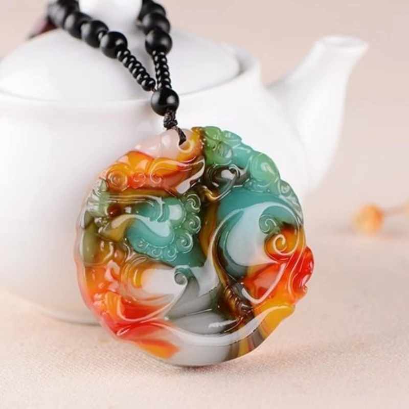 Hetian Yucai Yupixiu Pendant for Male and Female Couples, Benmingnian Necklace, Birthday Gift