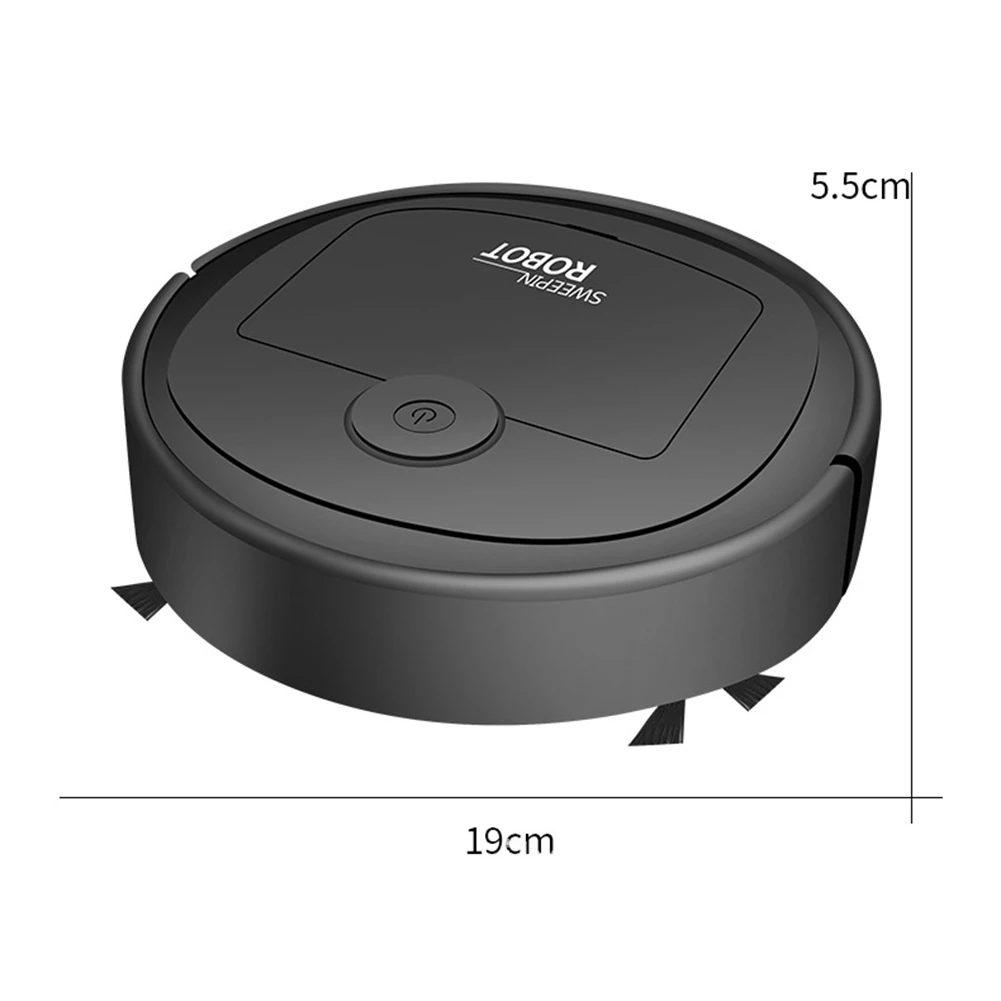 Robotic Vacuum Intelligent Low Noise Floor Sweeper Dust Catcher Carpet Cleaner ,Black