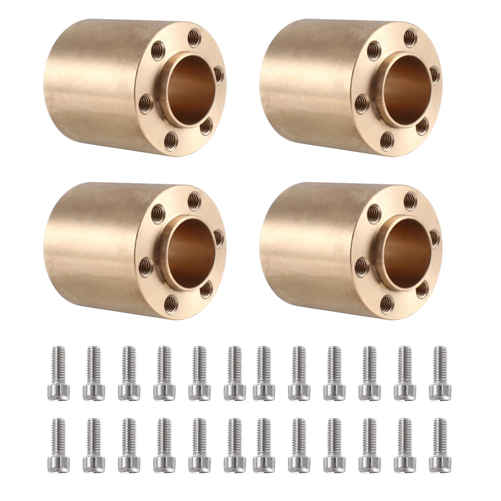 4Pcs Brass 12mm Wheel Hex Hub Widen Adapter for 1.9 2.2 Wheel Rim 1/10 RC Crawler Axial SCX10 Traxxas TRX4,22mm