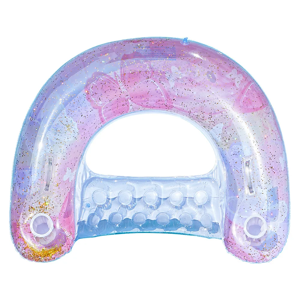 1pc 두꺼운 PVC 수영 반지 |   겨드랑이 허리 링 |   U자형 해먹, 풍선형 플로팅 배수 플로팅 침대