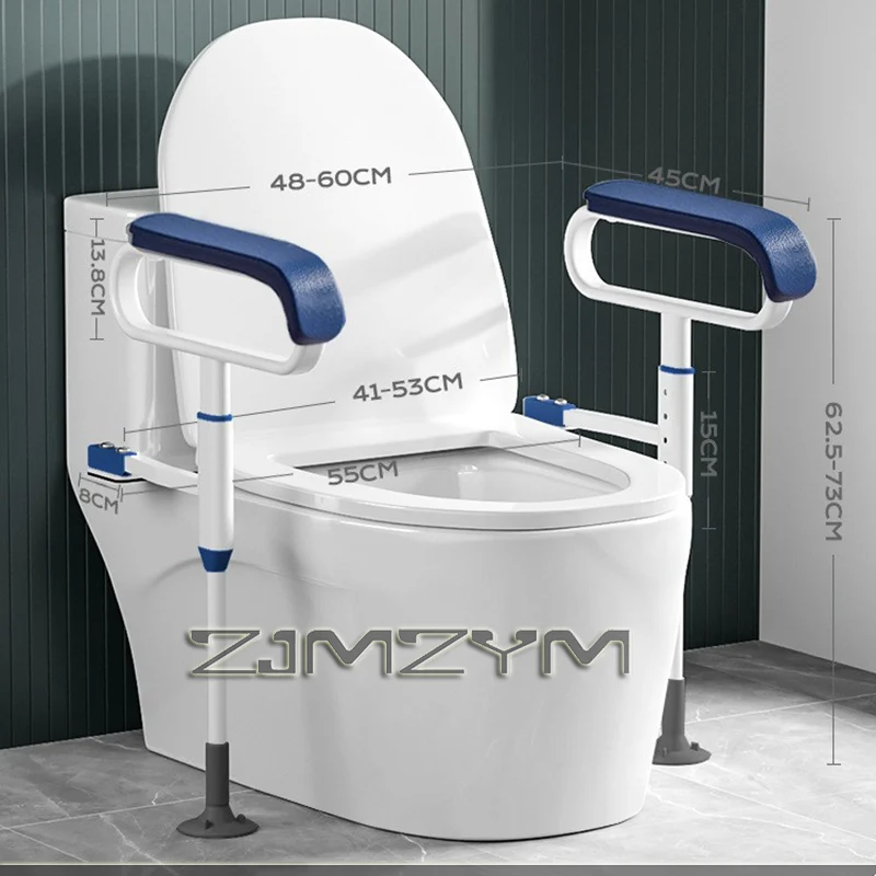 مسند ذراع المرحاض المنزلي إطار دعم سلامة المسنين الحمام المعاقين مسند الذراع درابزين حامل مقعد المرحاض الحمام