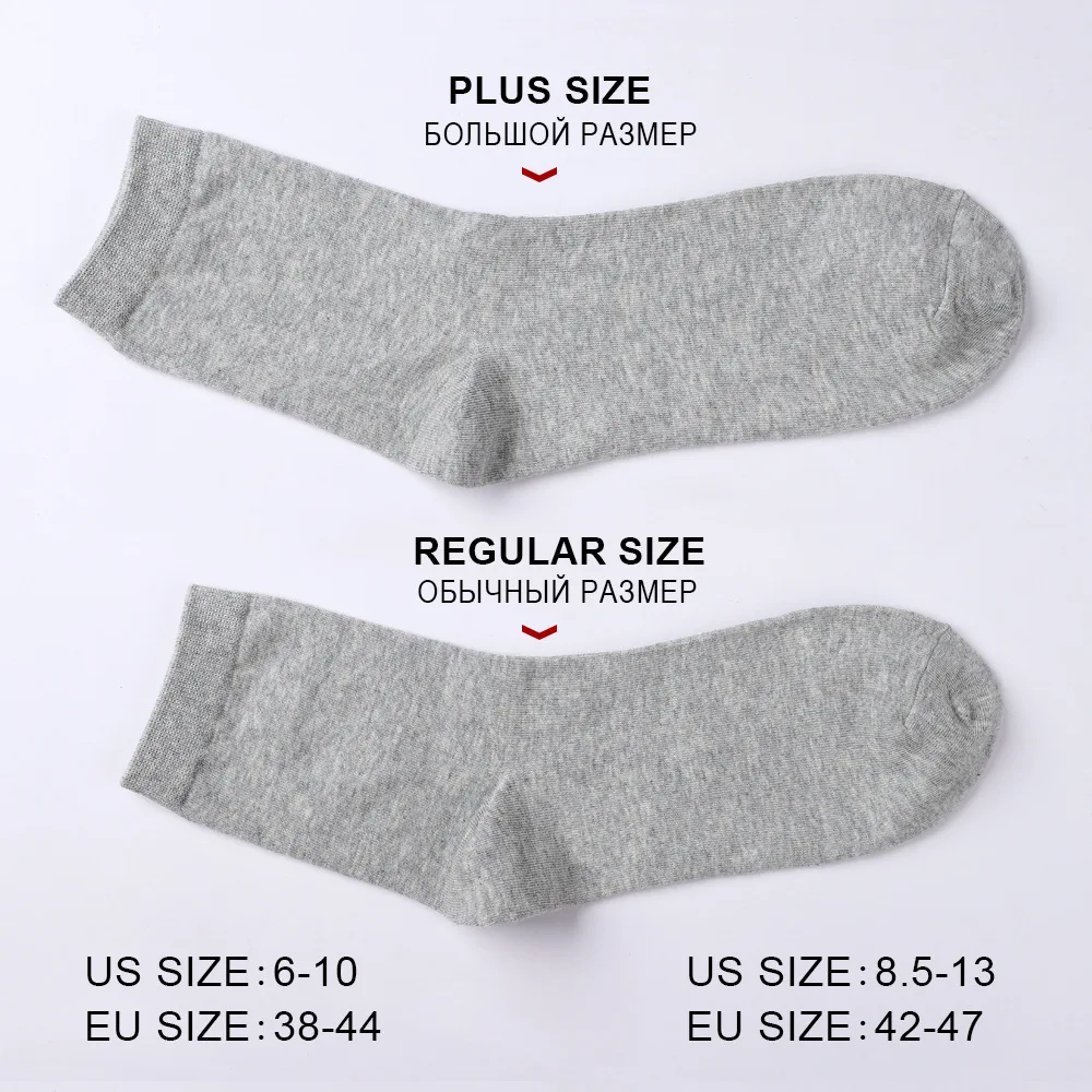 3 Pairs Pack Men Cotton Socks Dropshipping Solid Pure Color Business Breathable Comfortable Socks male Plus Size (6-13) носки