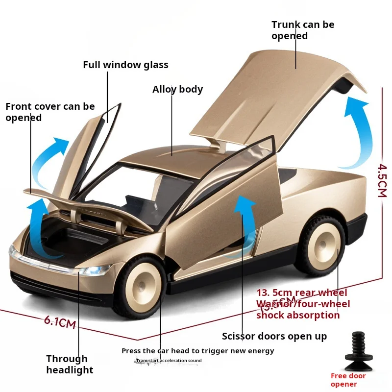 รถโมเดลโลหะผสมแบบไดแคสต์ 1:32 รถแท็กซี่ไร้คนขับ รุ่น Tesla Miniauto พร้อมเสียงและไฟ มีระบบดึงหลัง เหมาะสำหรับเป็นของขวัญวันเกิด