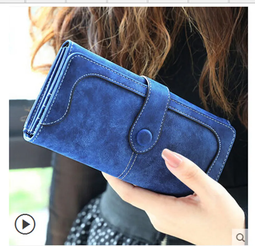 

Fashion Retro Matte Stitching Leather Wallet Women Long Purse Clutch Portfele Women Casual Hasp Sac Ladies Wallet Carteira Mujer