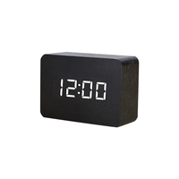 Alarm Clock LED Wooden Watch Table Voice Control Digital Wood Despertador USB Powered Electronic Desktop Clocks