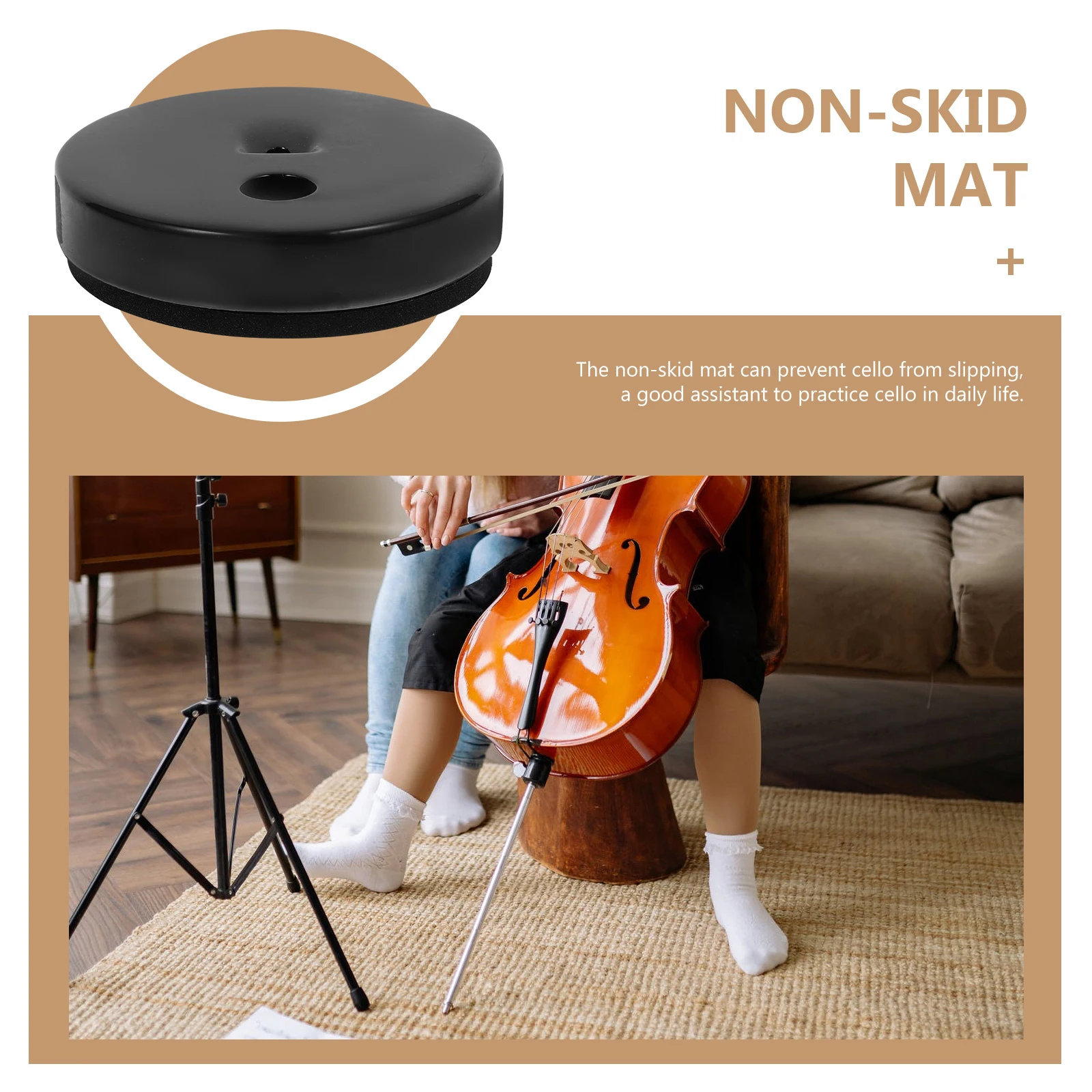 

Anti-slip Pad Accessories Cello Endpin Stopper Holder Floor Black Iron Violoncello