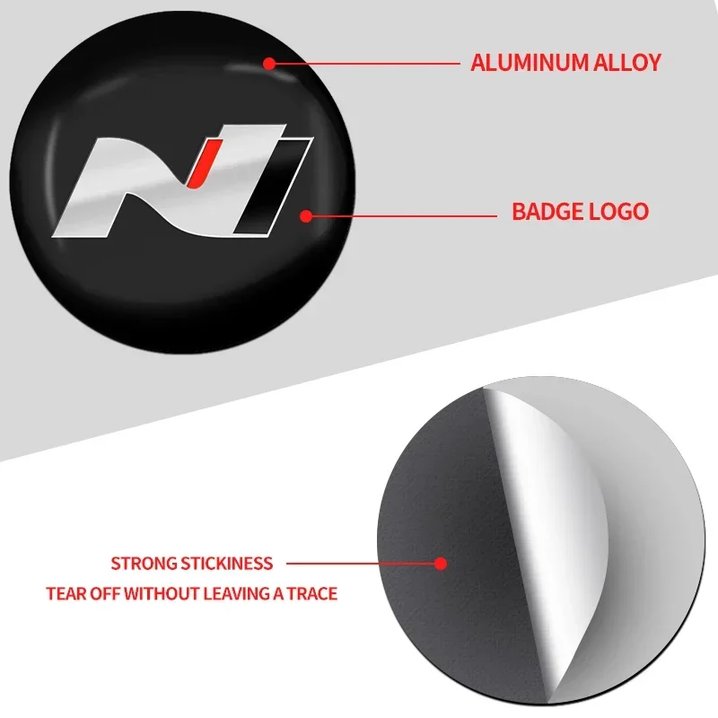 4Pcs 56mm Car Wheel Center Hub Cap Stickers Accessories For Hyundai N Line i20 i30 Sonata Tucson Azera Elantra Veloster view 5