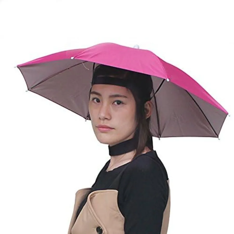 Iutdoorkit Umbrella Hat, Folding Headwear Hands Free Sunshade Double Layer Protection Anti-UV Parasol for Golf, Traveling, Fish - view 2