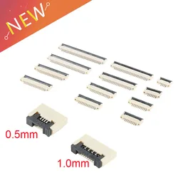 10pcs 1mm Passo Sotto Clamshell Presa FPC FFC Cavo Piatto Connettore 4P 5P 6P 8P 10P 12P 14P 16P 20P 22P 24P 30P 34P