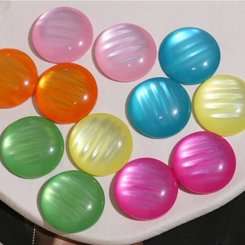Wholesale 50pcs/lot 24mm color print geometry rounds shape resin cabochon beads diy jewelry garment hair accessory