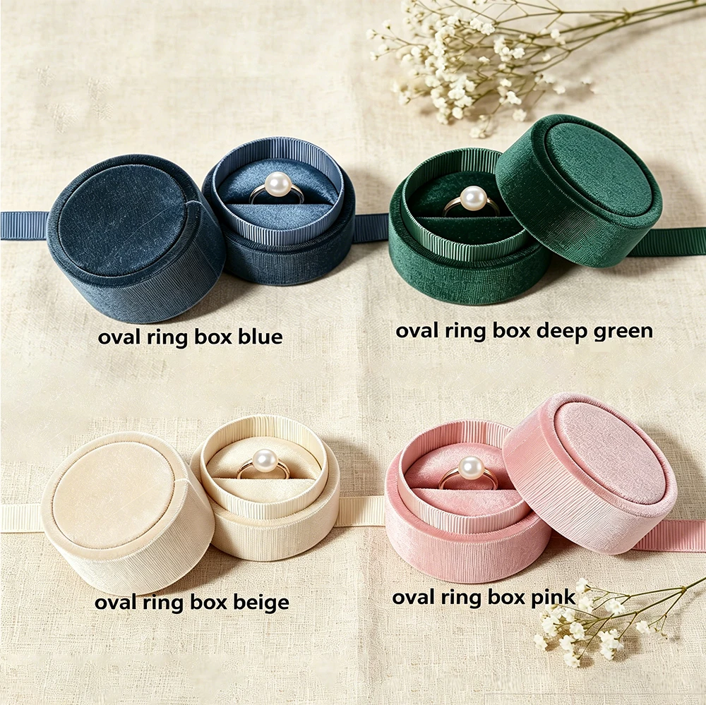 Custom Oval Bow Ring Box,Engravable Name,Light Luxury for Wedding Proposals & Anniversary,Valentine's Day Gift for Bride & Groom