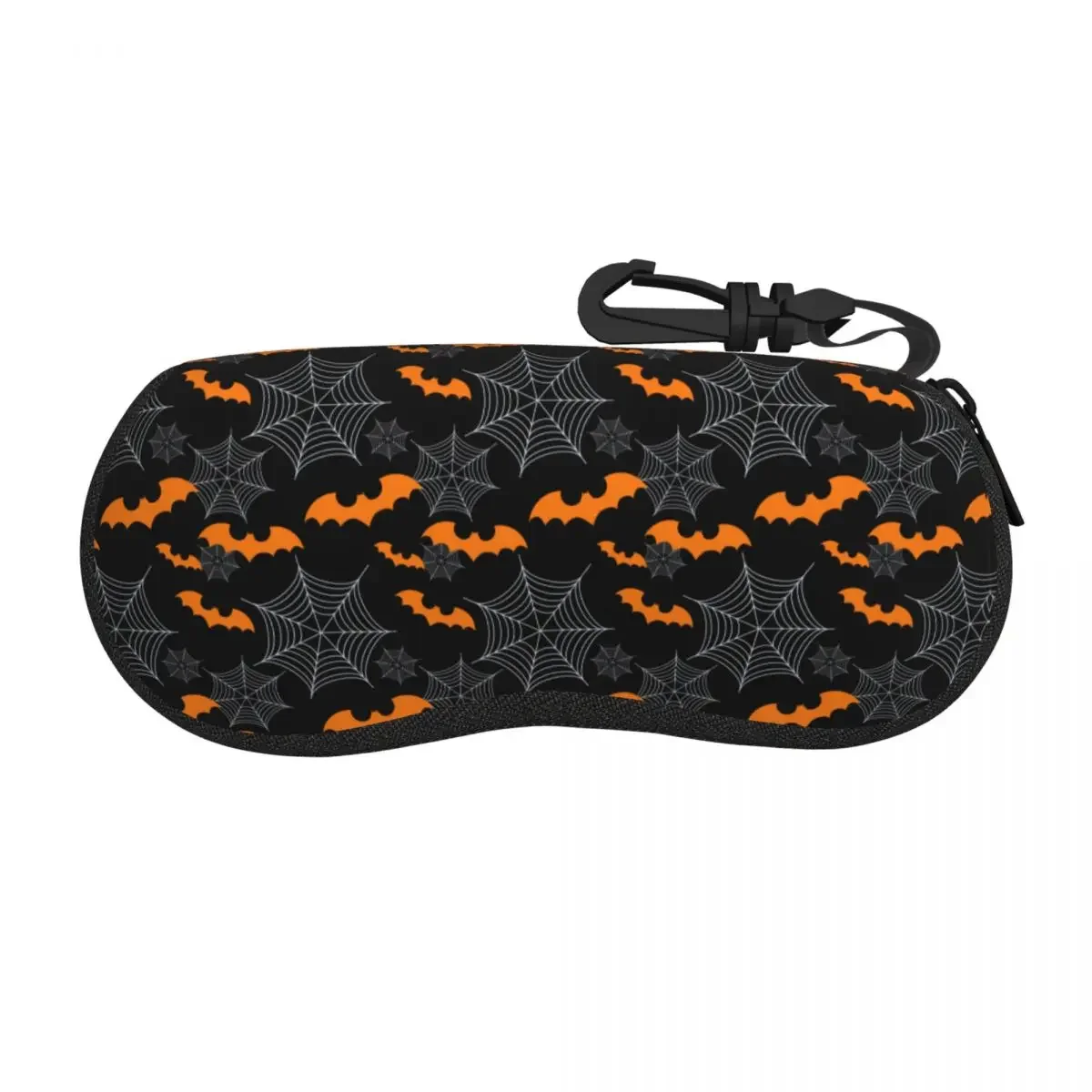 Custom Halloween Bats And Spider Webs Eyeglass Glasses Case Men Women Soft Sunglasses Protective Box