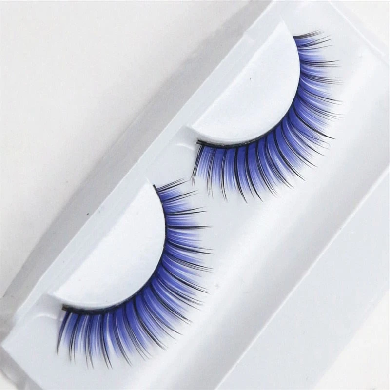 1 pairs colorful exaggerated fake eyelash fashion 3D natural fake eyelashes makeup tool