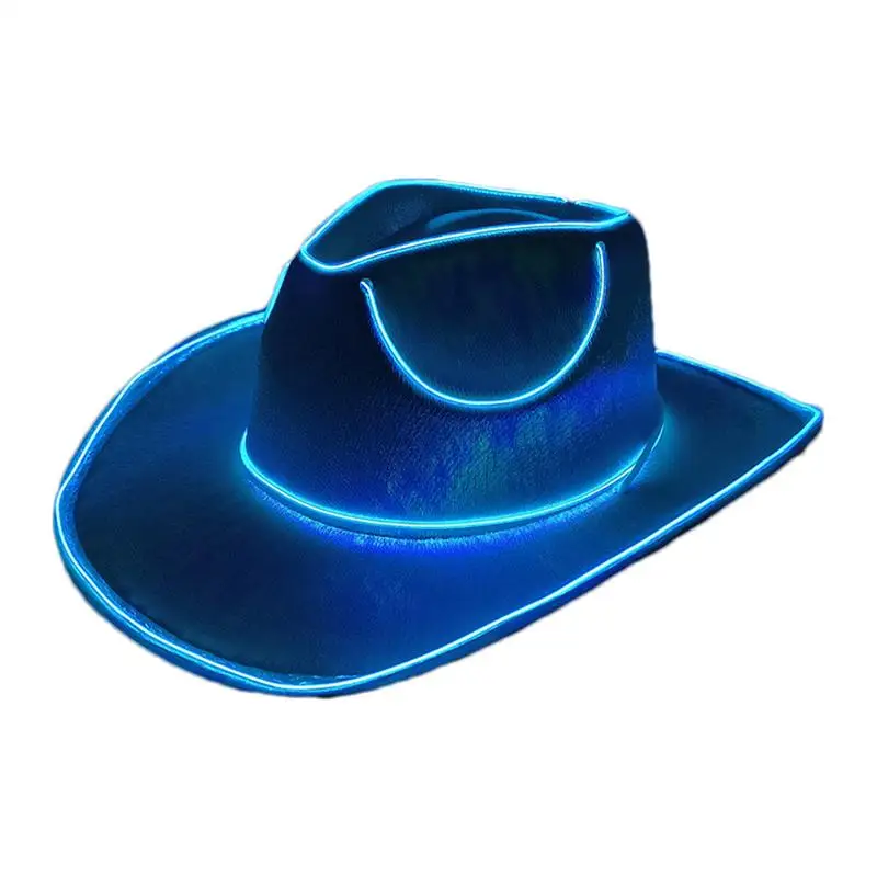 LED Cowboy Hat LED Light Up Hat Street Dance Performance Party Luminous Cowboy Hat Sparkly Cowboy Hat Party Dress Up