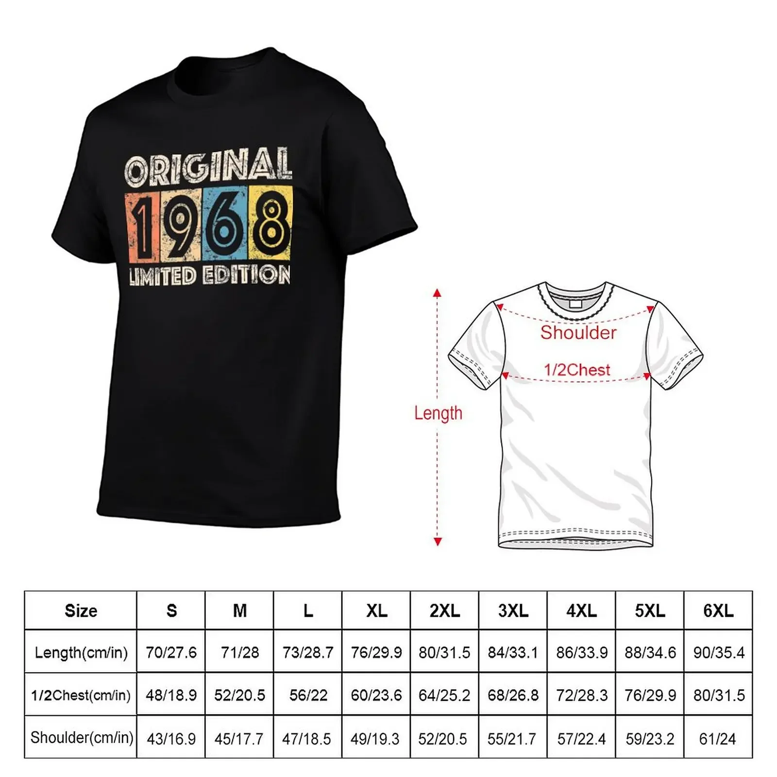 1968 vintage RETRO birthday T-Shirt summer tops street wear customs design your own men t shirts