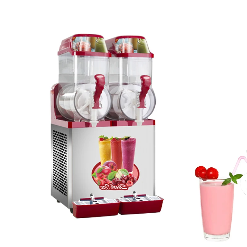 

Double Tank Slush Machine Commercial Snow Melting Machine Electric Cold Drinking Dispenser Smoothie Maker 220V 110V