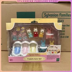 sylvanian families  chocolate rabbit triplet cradle seat care set for girls ternurines  Authentic  playing house toys
