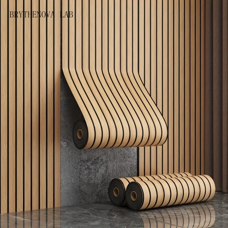 1 Roll Self-adhesive Wall Tiles Stickers Wood Grain Wallpaper Kitchen Bedroom Bathroom Living Room Decor Waterproof Wall Tiles