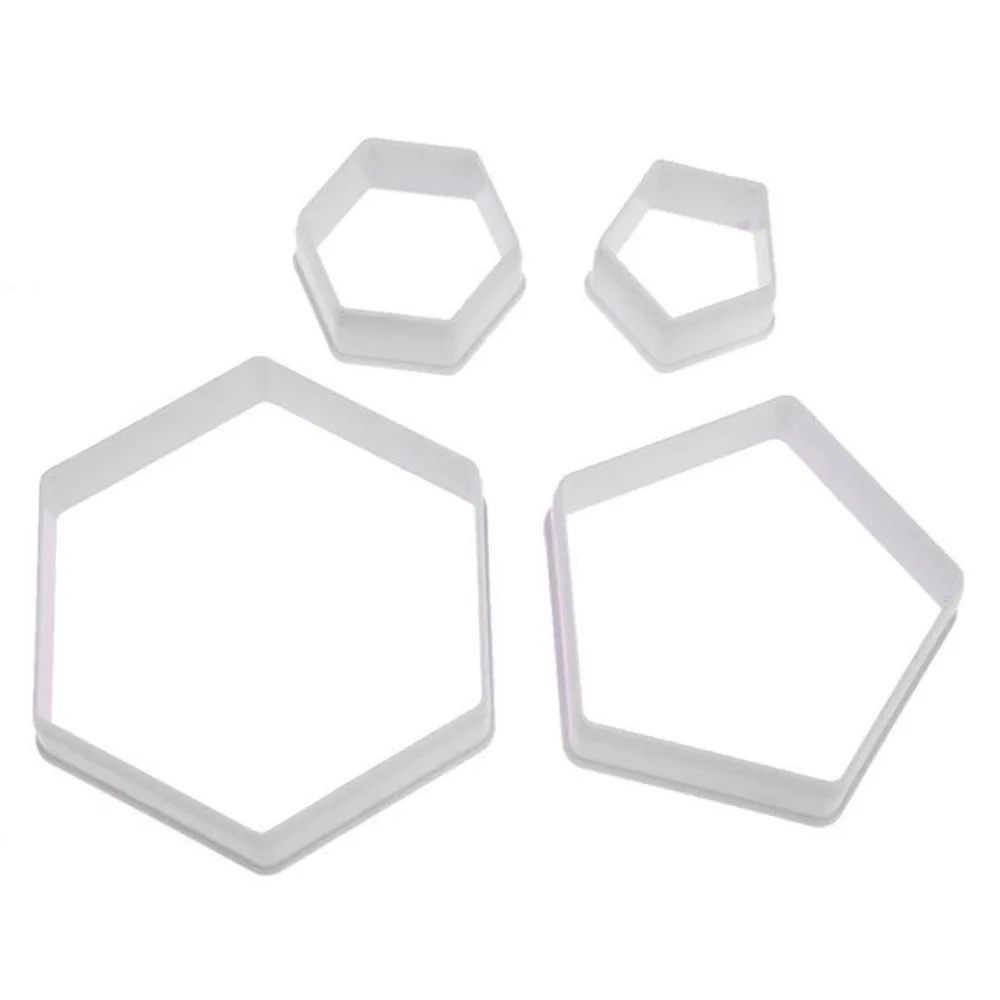 Hexagon Football Cookie Cutter Sugar Fondant Cake Soccer Pattern Cake Cookie Molds Plastic Cutters Decoration Mold Kitchen Tools