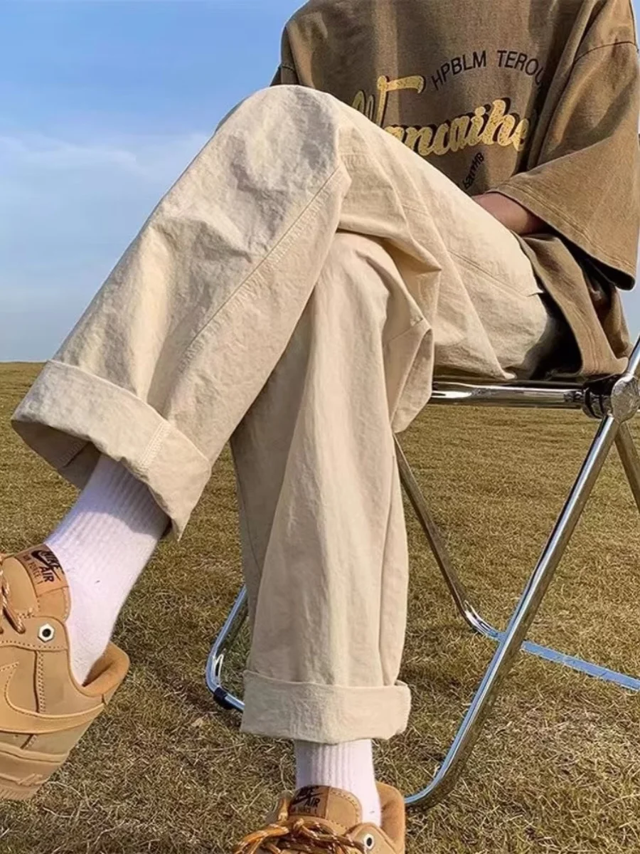 

Ice Silk Casual Pants Men's Summer Thin Straight Loose Outdoor Workwear Qui Dry Sports Long Trousers Versatile Leisure Pants