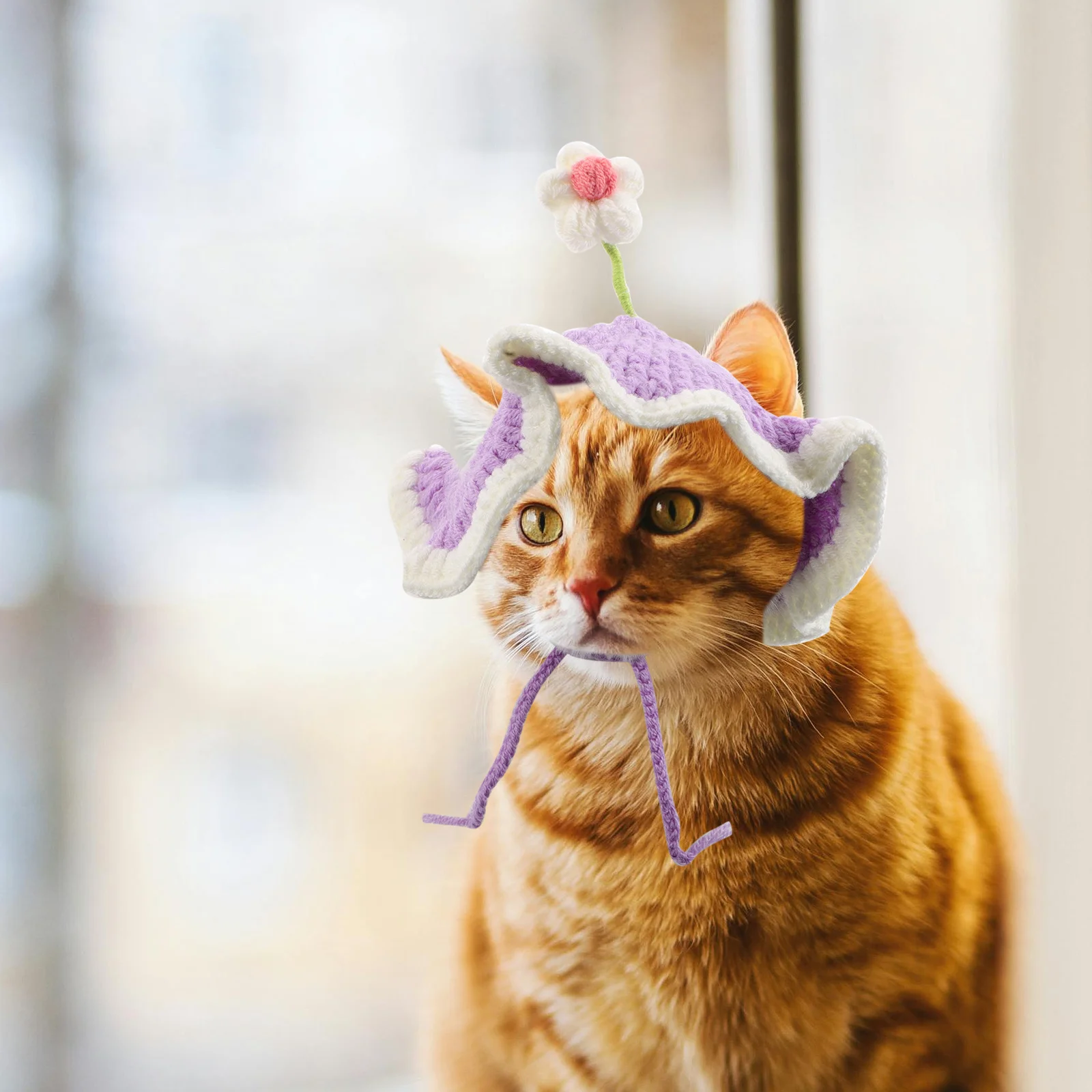 

2Pcs Pet Hats Cute Floral Design for Cats Dogs Comfortable Everyday Wear Party Holiday Decorative Accessories Dog Accessories