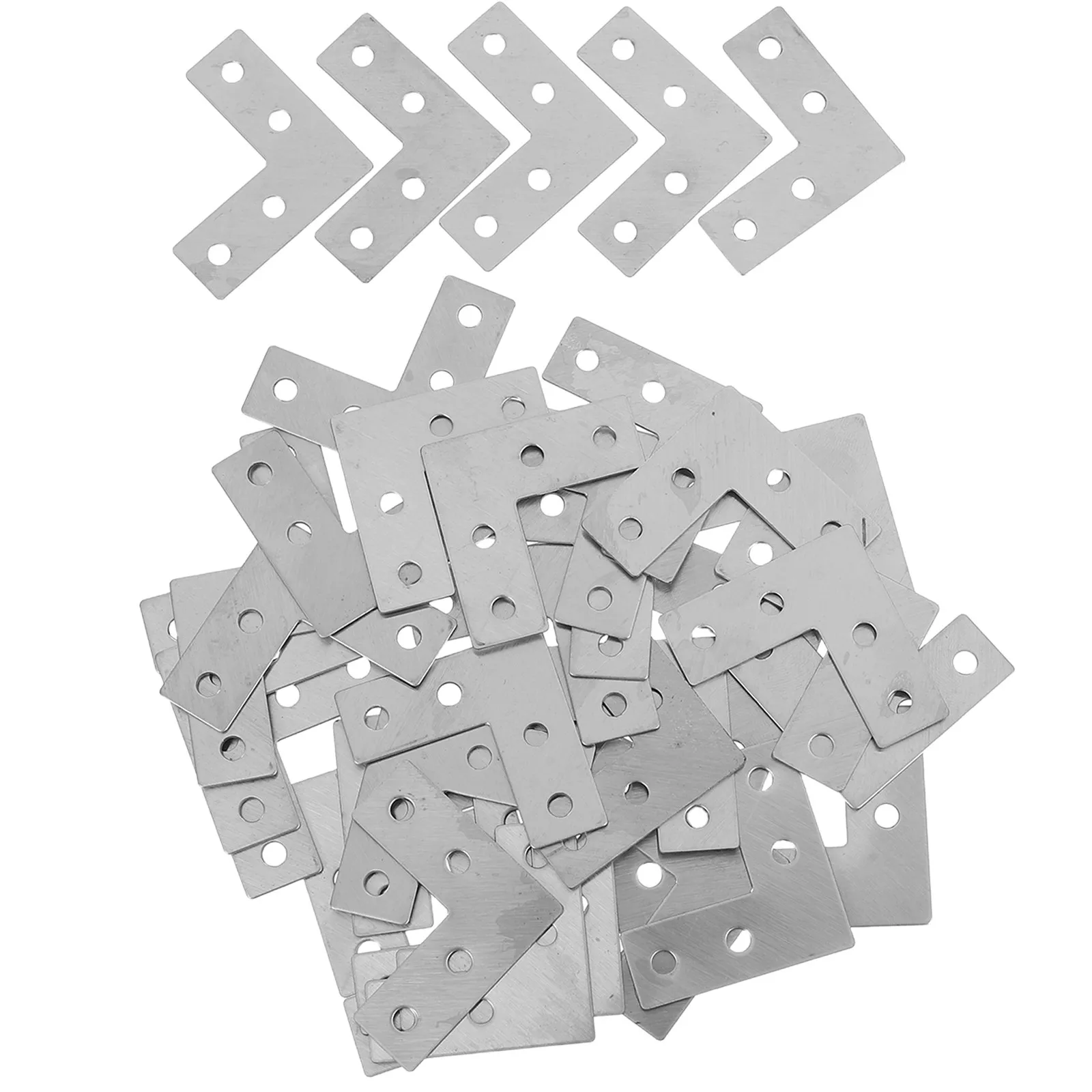 

40Pcs Stainless Steel Corner Braces Heavy Duty L Brackets Right Angle Shelf Supports Metal Frame Connectors Furniture Braces