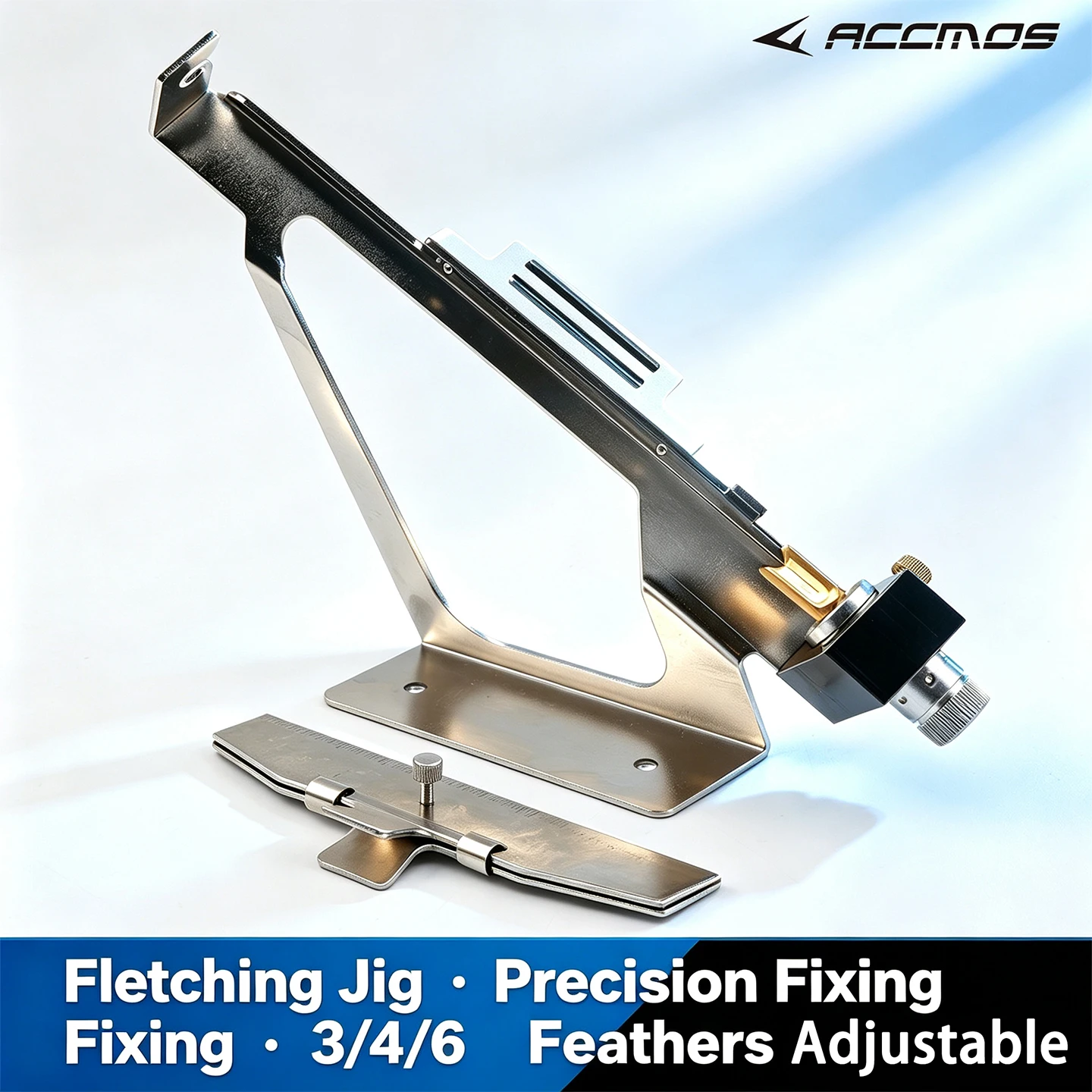 Professional Archery Metal Fletching Jig Stick Adjustable Feather Bonding Tool for Accurate Arrow Feather Adherence
