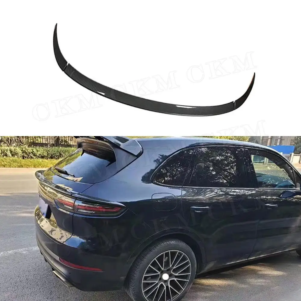 Carbon Fiber Car Rear Trunk Boot Spoiler Gloss Black Lip Wings Car Covers for Porsche Cayenne 2018 2019 2020 2021