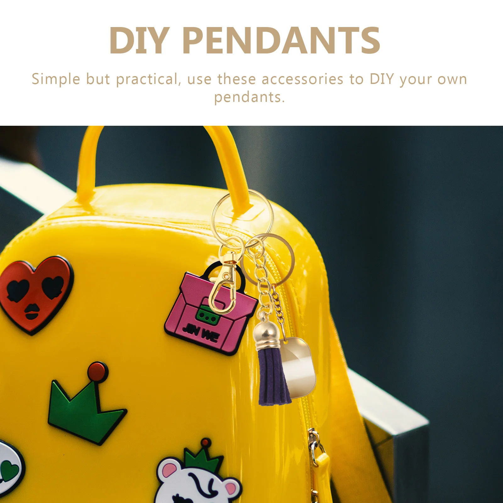 

Key Ring Tassel Key Chain Making Kit Pendants Keychain DIY Charm Kit for Diy Tassel Pendant Jewelry Making