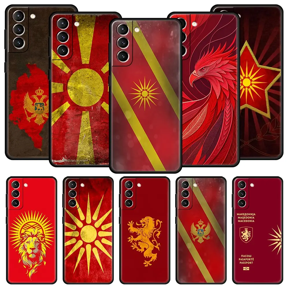 Macedonia Flag Phone Case For Samsung Galaxy S25 Edge S24 S23 S22 S20 Ultra S21 FE 5G S10 Plus Soft TPU Cover