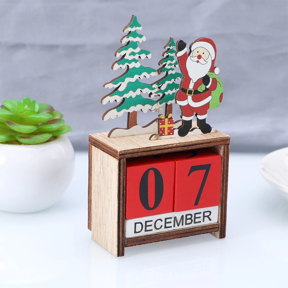 

Vintage Wooden Tree Calendar Child Christmas for Kids Advent Perpetual Calendars