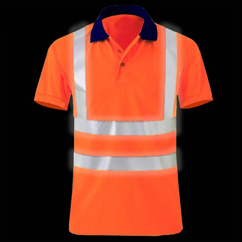 Shirts for Men High Visibility Reflective T-shirt Long Sleeves Safety Shirt Hi Vis Workwear Shirt Work Shirts Polo