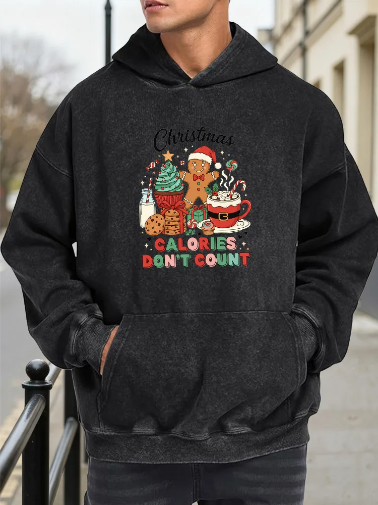 

Мужская винтажная потертая толстовка с рисунком Christmas Feast, потертый пуловер в стиле ретро, уличная повседневная толстовка