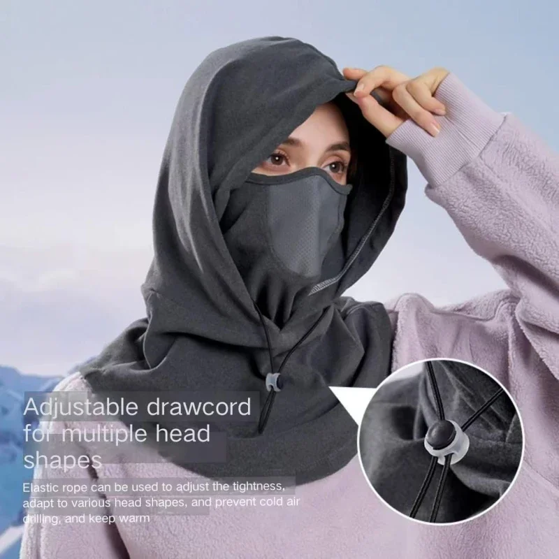 Winter Thermal Fleece Balaclava Scarf Ski Face Mask Thermal Neck Warmer Adult Windproof Cycling Sports Scarf Helmet Caps