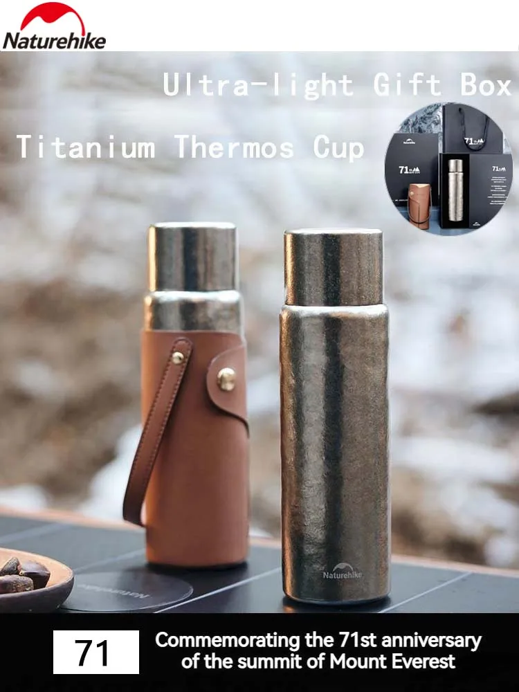 

Naturehike Outdoor Titanium Thermos Cup GiftBox Camping Water Bottle Ultralight Portable 253g Pure Titanium Sterilization Kettle