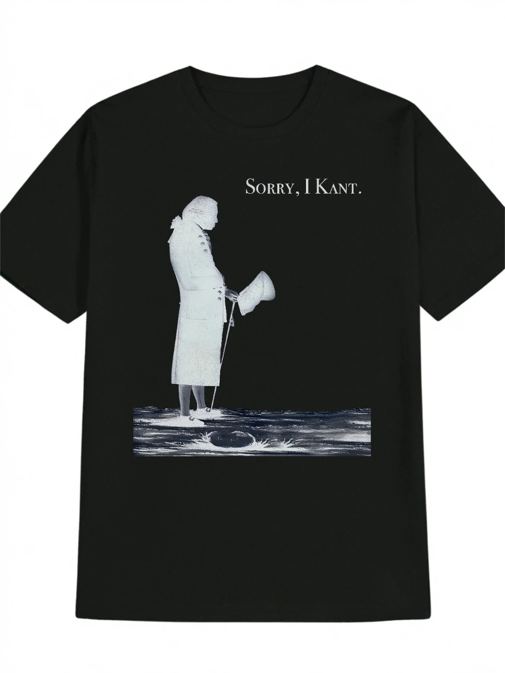 T-shirt humoristique pour hommes avec citation de philosophe |   Kant & Plato Pop Culture Design T-shirt décontracté noir pour hommes pour l'été