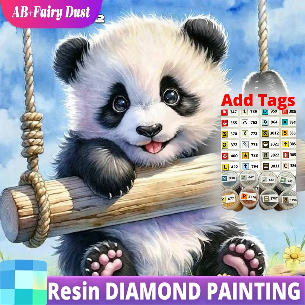 

Алмазная вышивка «Панда» с эффектом AB-блеска, для начинающих, из страз, мозаика, декор для стен, DIY